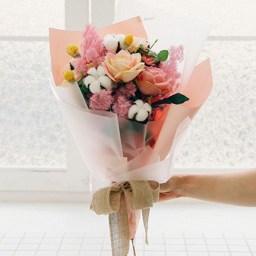 레이튼 목화 로즈 대형 꽃다발-졸업입학, 목화꽃다발