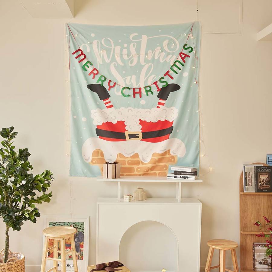 플립오버 산타 크리스마스 패브릭 포스터 150*200cm